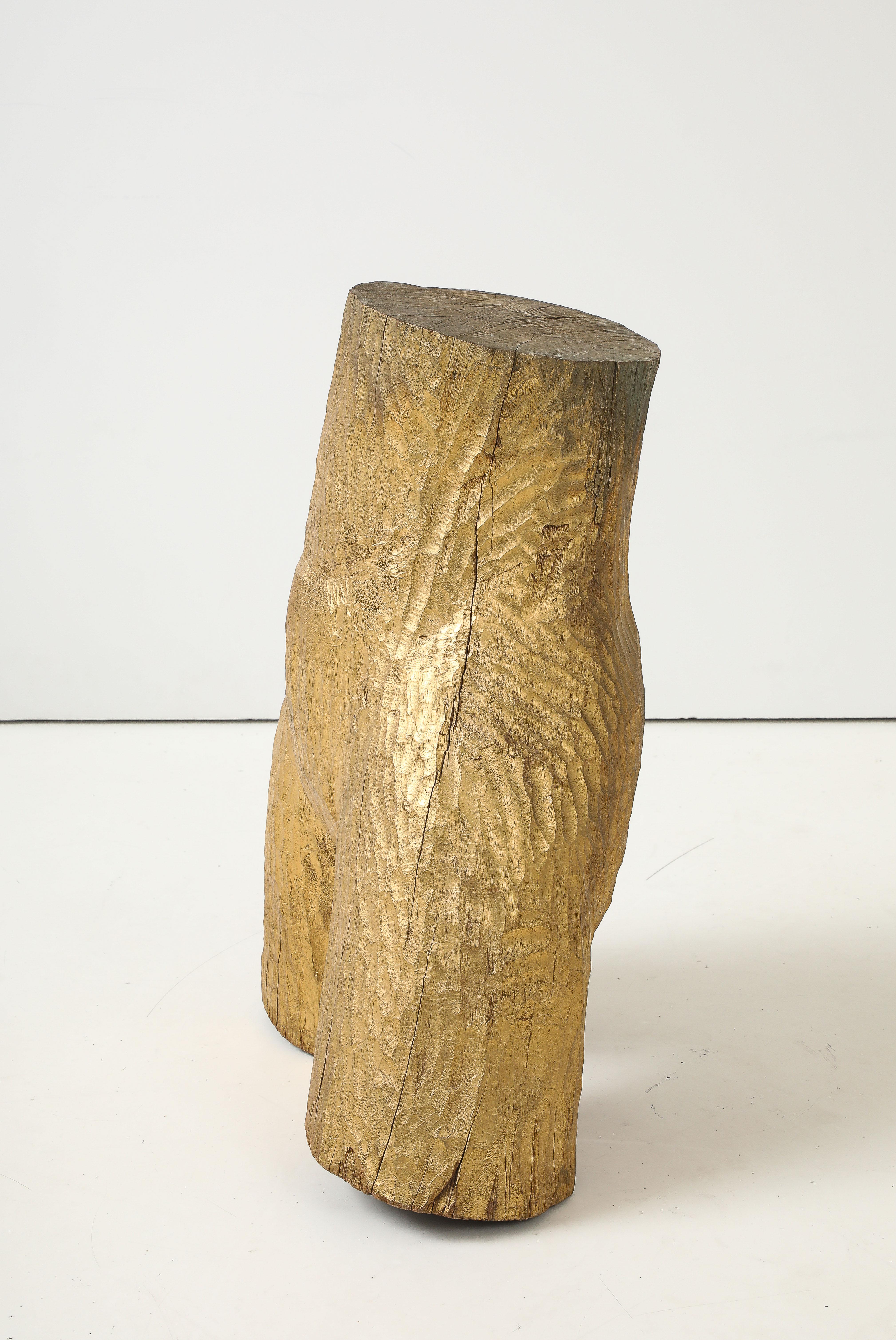 Hand-Carved Hand Carved Gilded Torso Sculpture For Sale