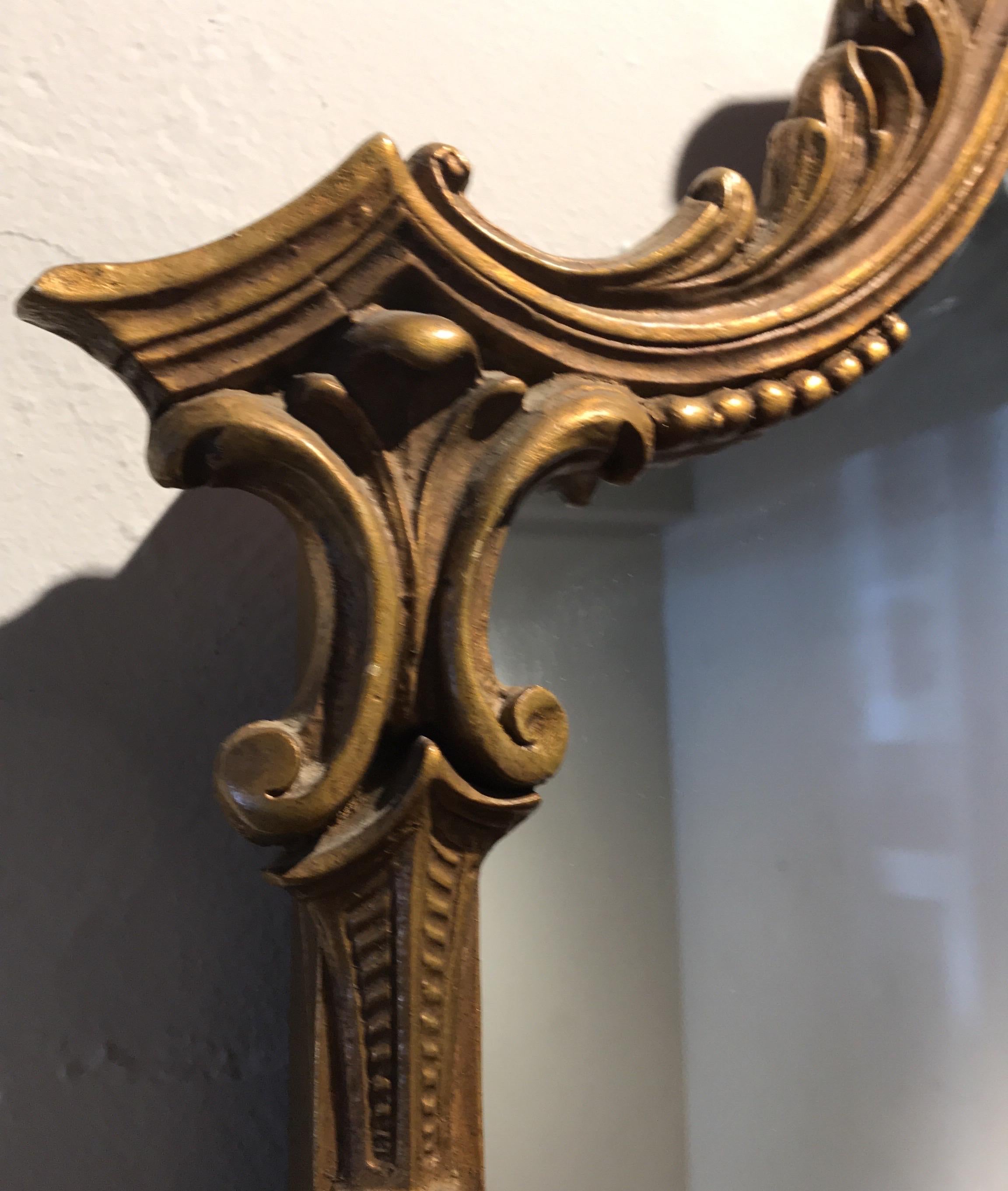 American Hand Carved and Gilded Vintage Pagoda Mirror by Decorative Arts