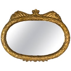 Hand Carved Giltwood and Gesso American Period Mirror, circa 1820-1840