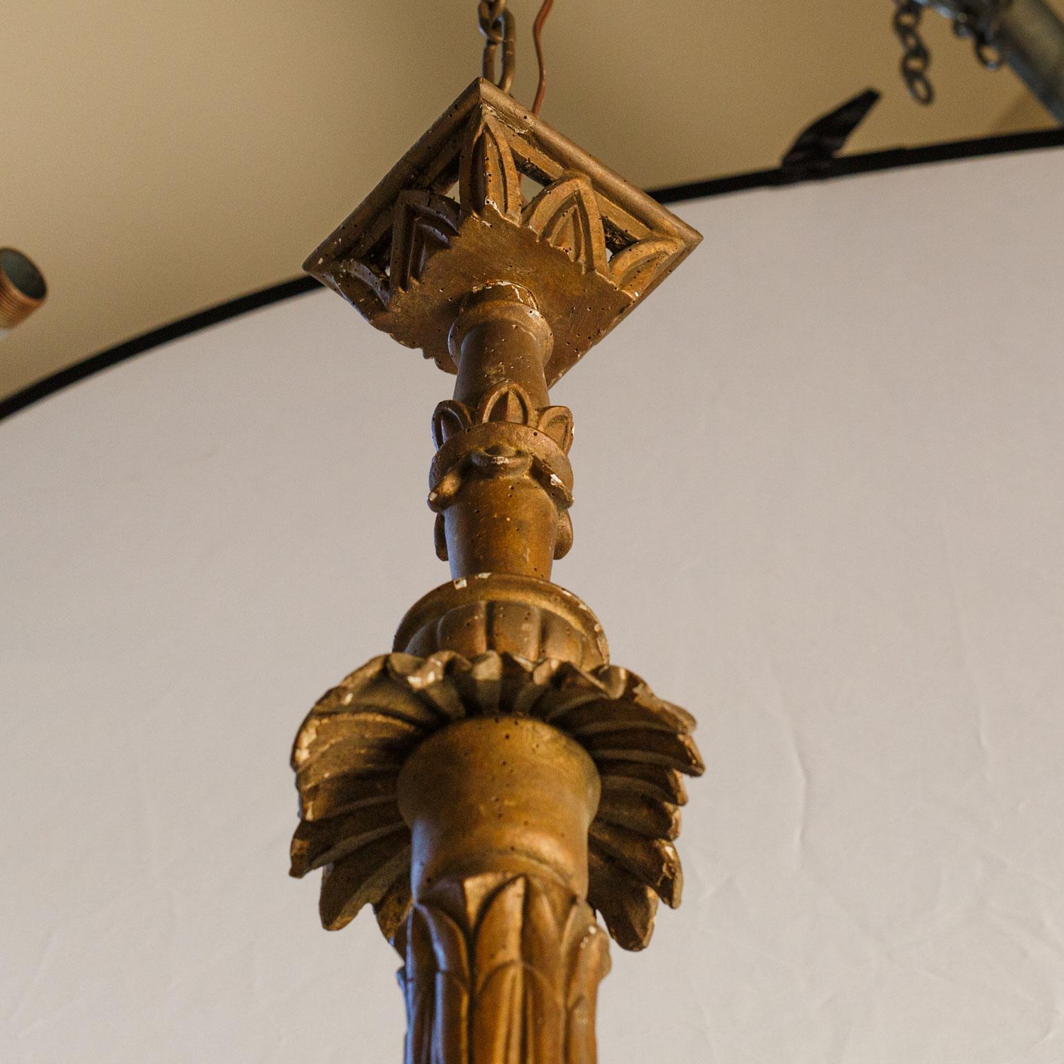 Rare Italian  Antique Carved Wood Chandelier 5