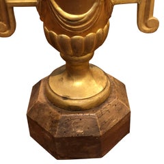 Hand-Carved Giltwood Churn Urn Side Table