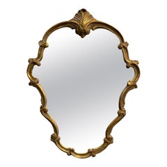 Hand Carved Giltwood Italian Mirror with Shell