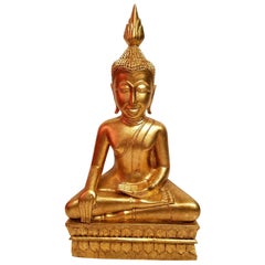 Hand Carved Giltwood Thai Buddha