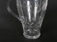 Hand Carved Glass Pitcher with Hand Carved Serving Handle