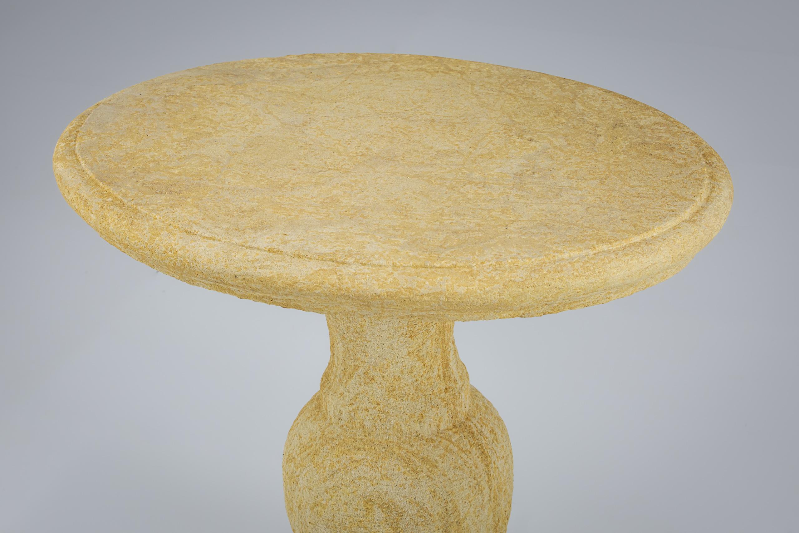 Hand Carved Golden Cotswold Oolitic Limestone Table In Good Condition For Sale In Pease pottage, West Sussex