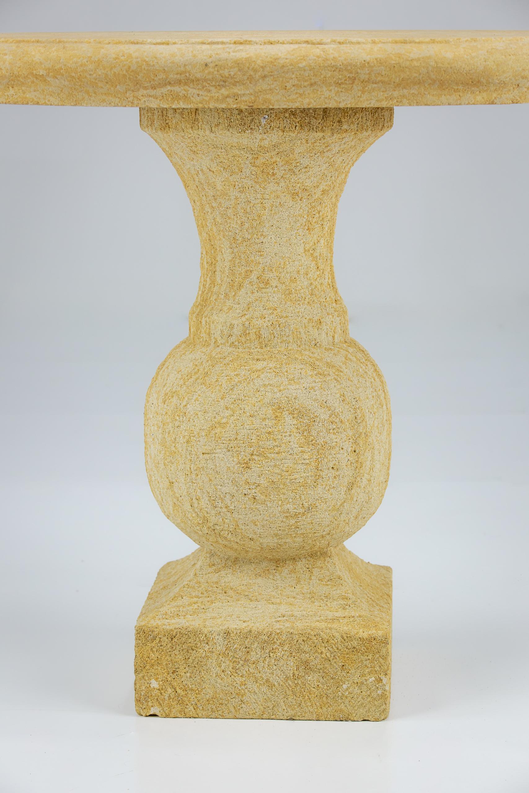 Hand Carved Golden Cotswold Oolitic Limestone Table For Sale 1