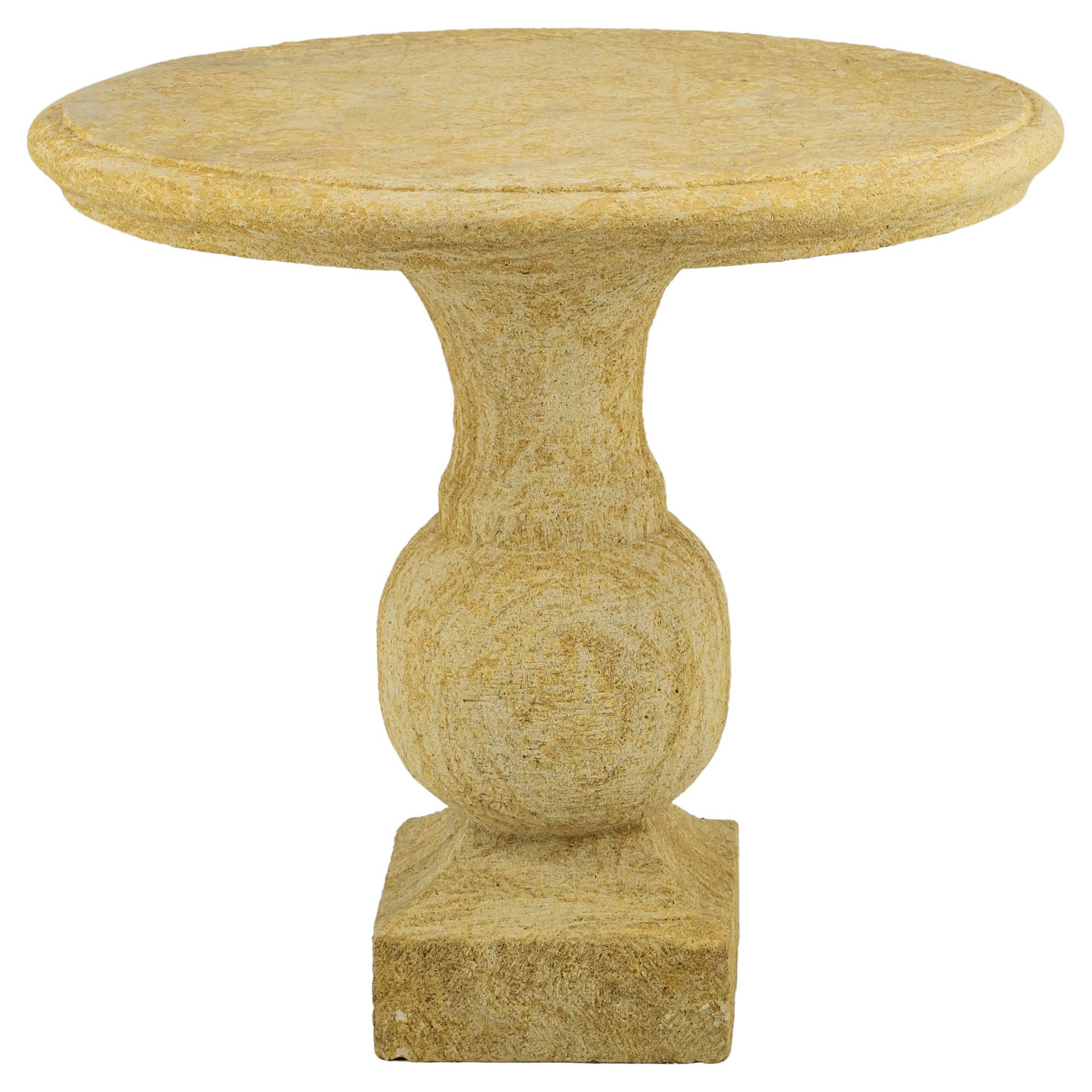 Hand Carved Golden Cotswold Oolitic Limestone Table For Sale