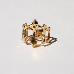 Hand Carved Gothic Ring in 14 Karat Gold