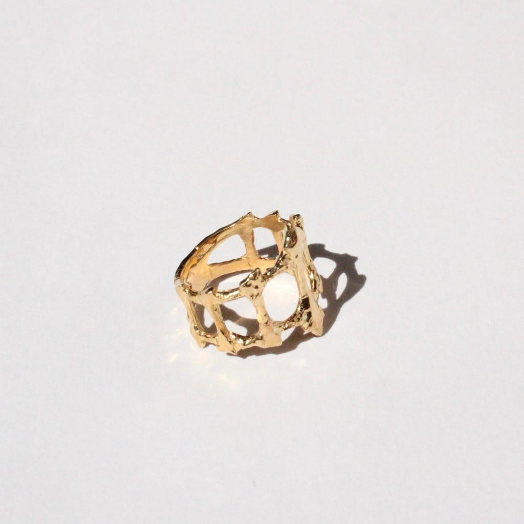 For Sale:  Hand Carved Gothic Ring in 14 Karat Gold 3