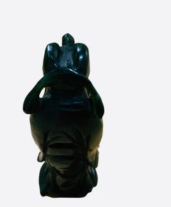 Hand Carved Green Pine Color Jade Small Chinese Wise Man Sculpture/Figurine