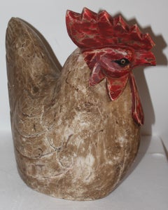 Hand Carved & Hand Painted Rooster Sculpture