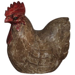 Hand Carved & Hand Painted Rooster Sculpture