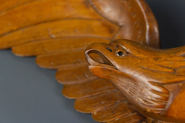 Eagle Hat Rack Hand Carved Hat Rack with Eagle Carving and Three Wooden Hooks, Germany ...