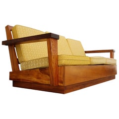 Hand-Carved Hawaiian Solid Koa Sofa