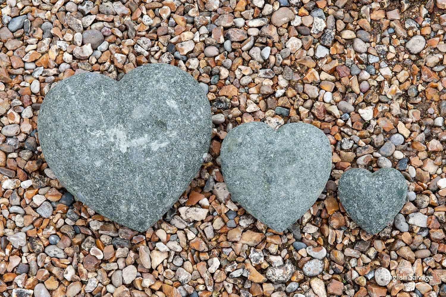 Hand Carved Heart Shaped Stones, 20th Century In Good Condition For Sale In London, GB