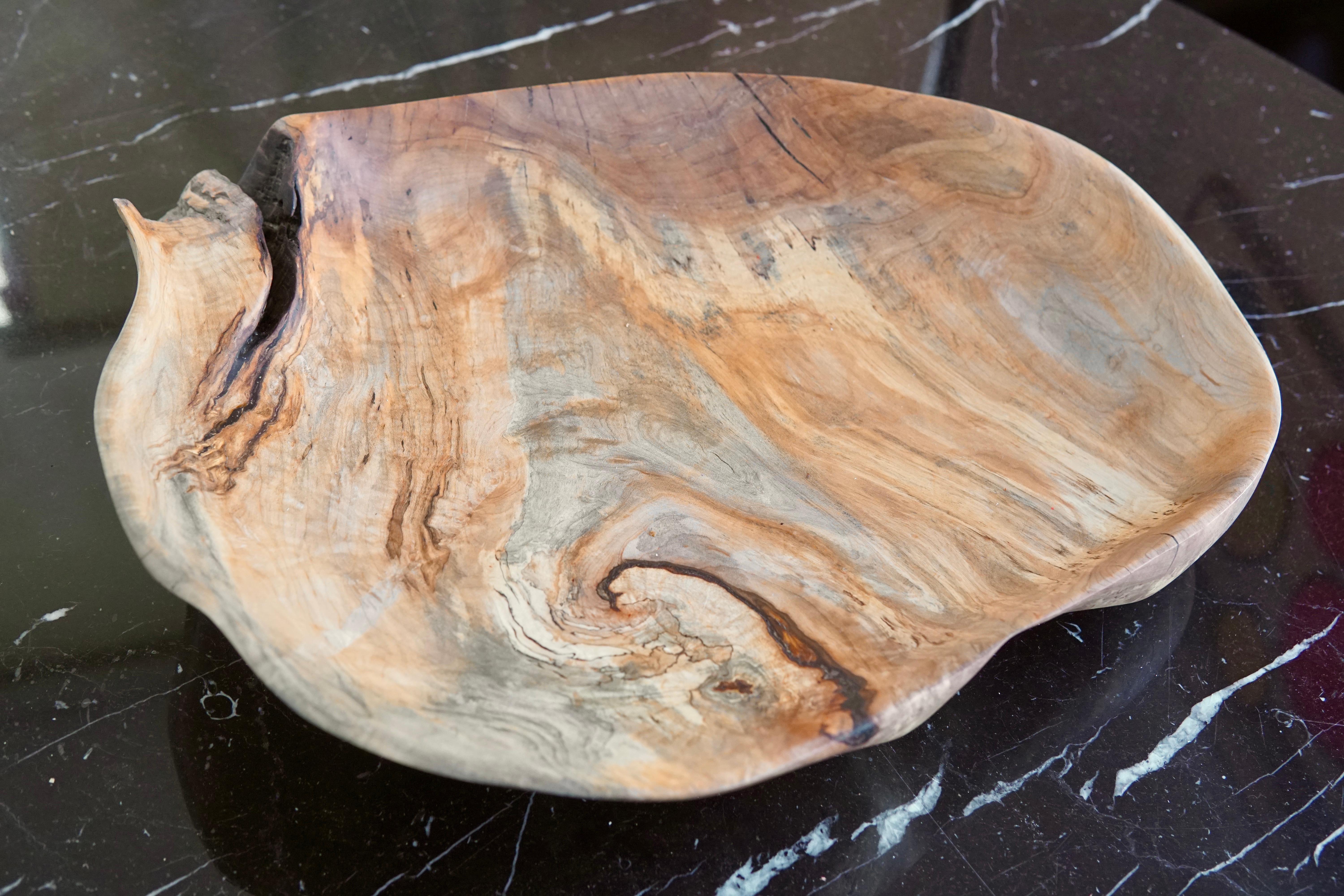 Américain Bol de centre de table en hickory sculpté à la main en vente