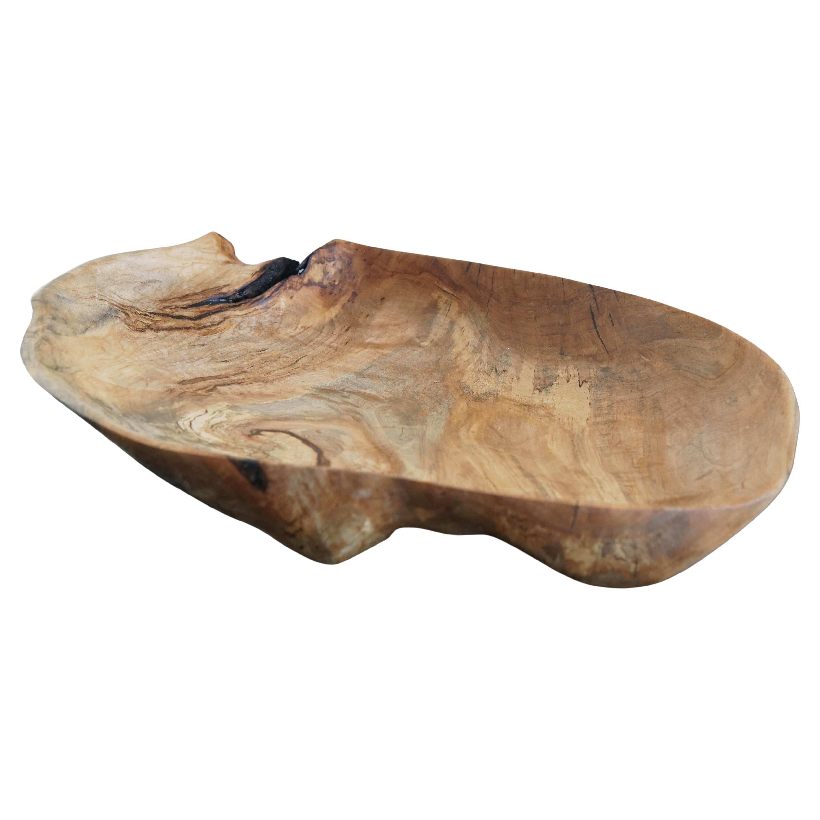 Hand Carved Hickory Centerpiece Bowl