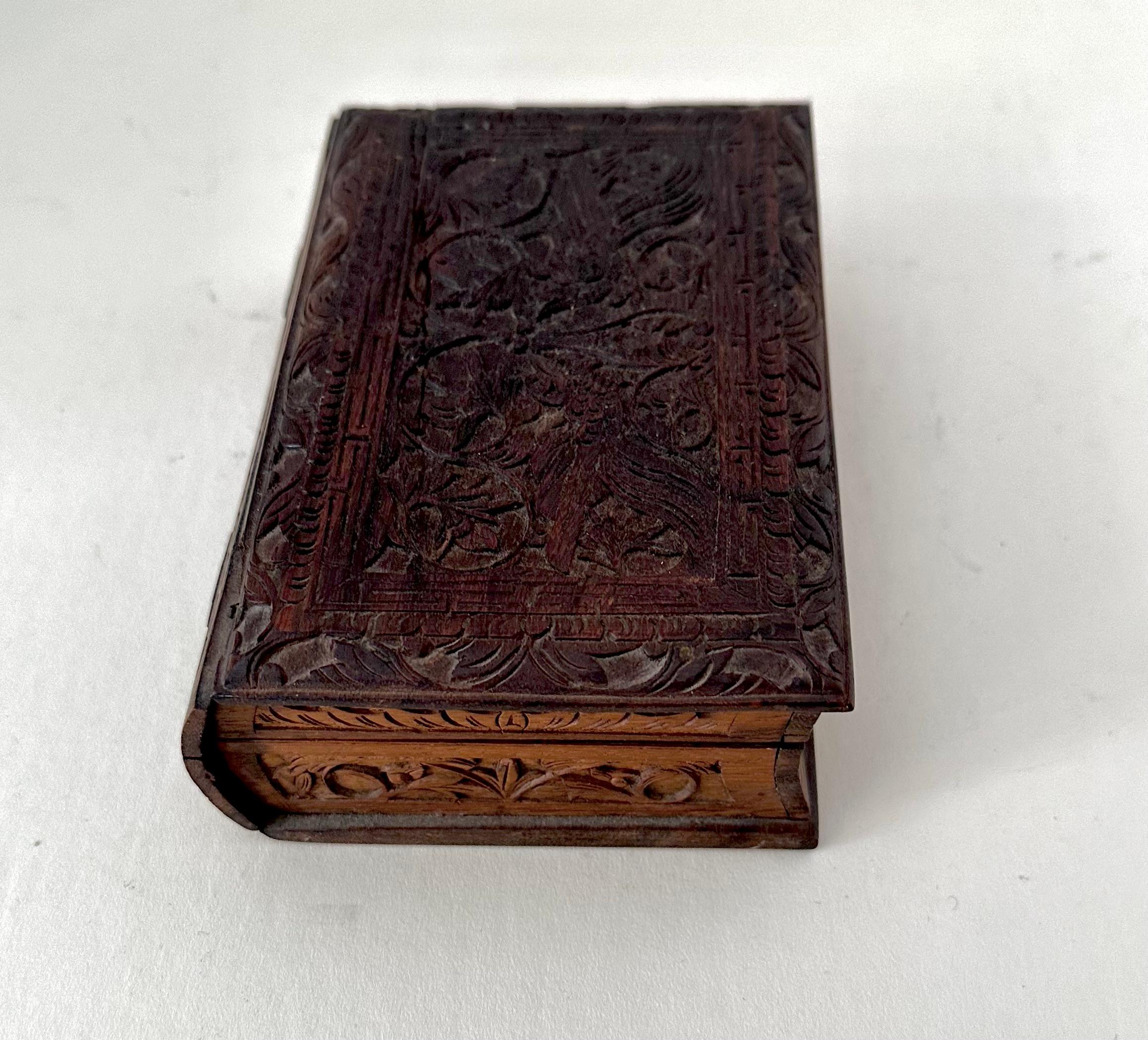 Asian Hand Carved Hinged Box For Sale