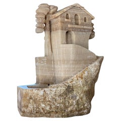 Hand-Carved Honey Onyx Marble Fountain – One-of-a-Kind Water Sculpture By Haand