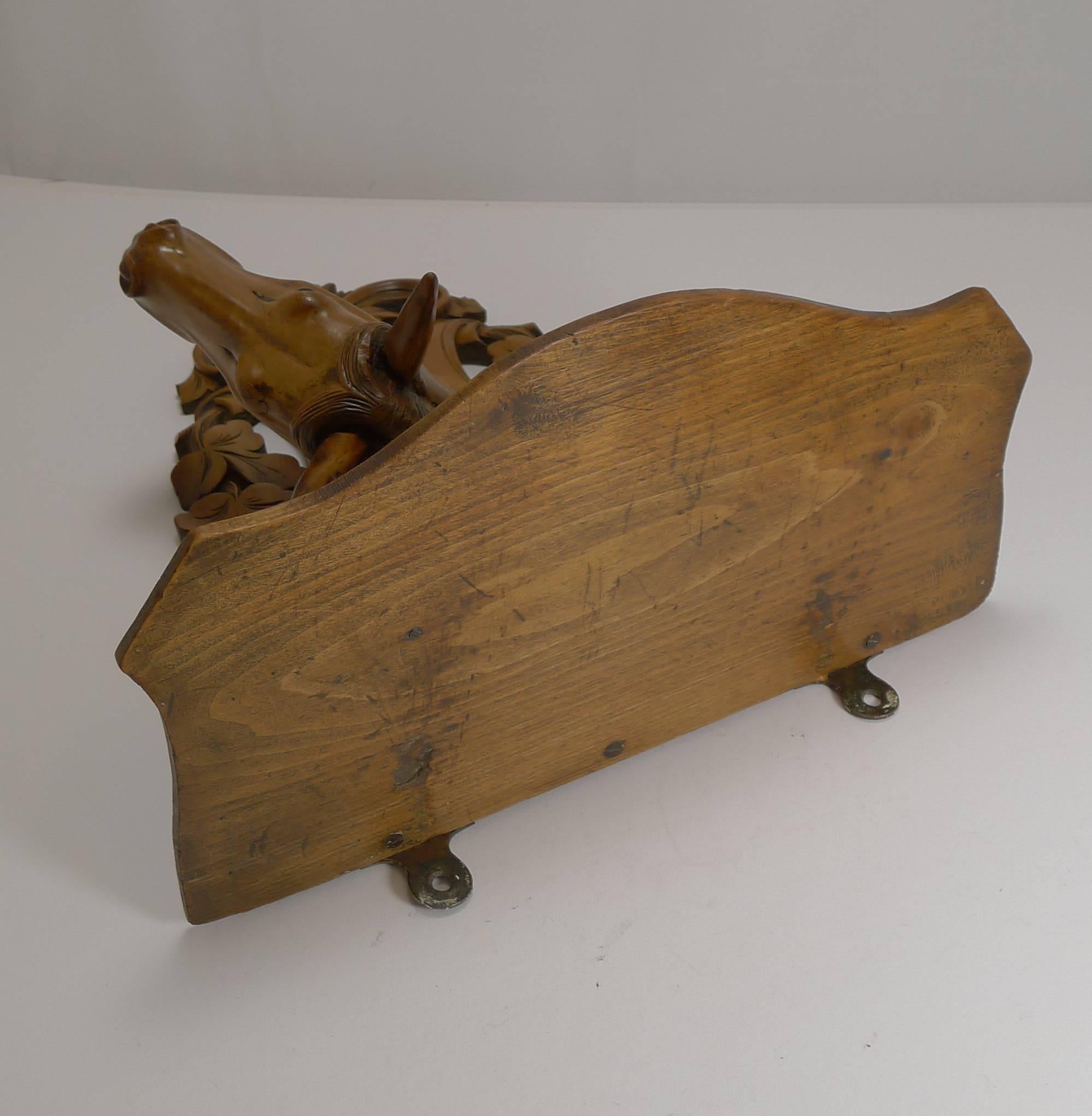 Hand-Carved Horse / Equestrian Fruitwood Wall Bracket, circa 1890 In Excellent Condition In Bath, GB