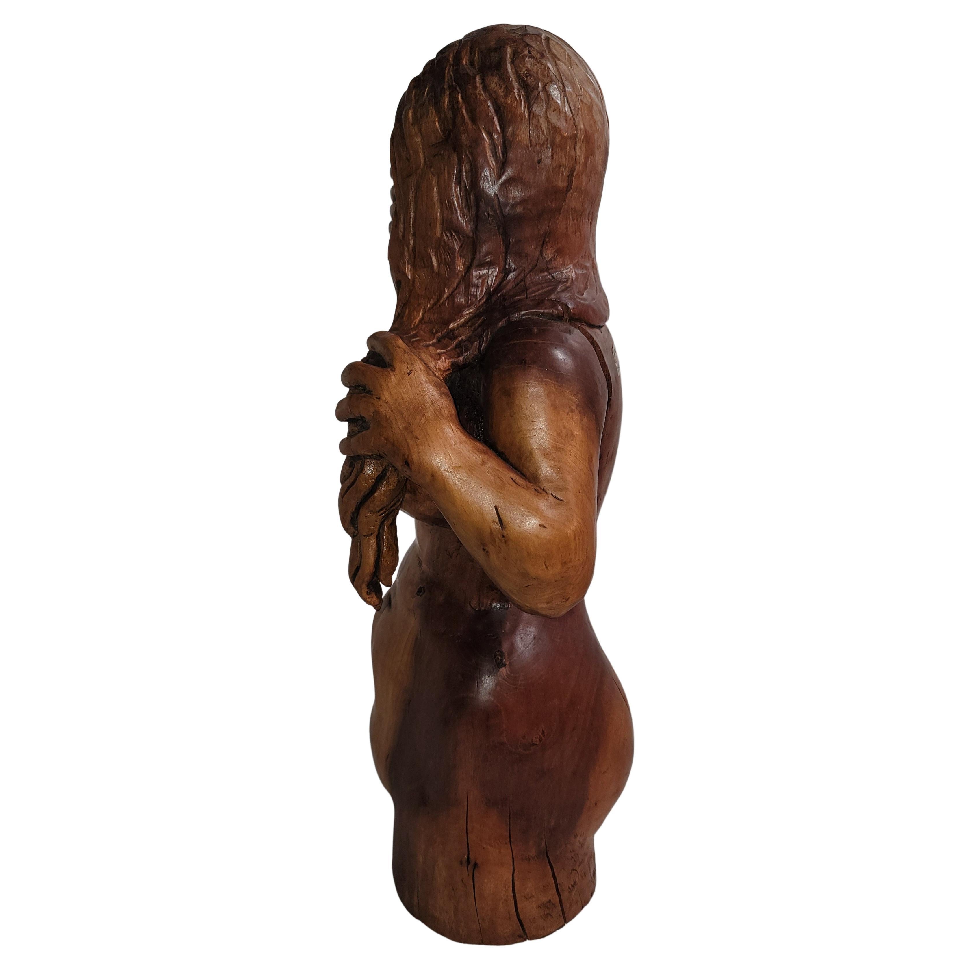 Hand-Carved Hand Carved Indian Girl For Sale
