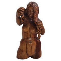 Hand Carved Indian Girl