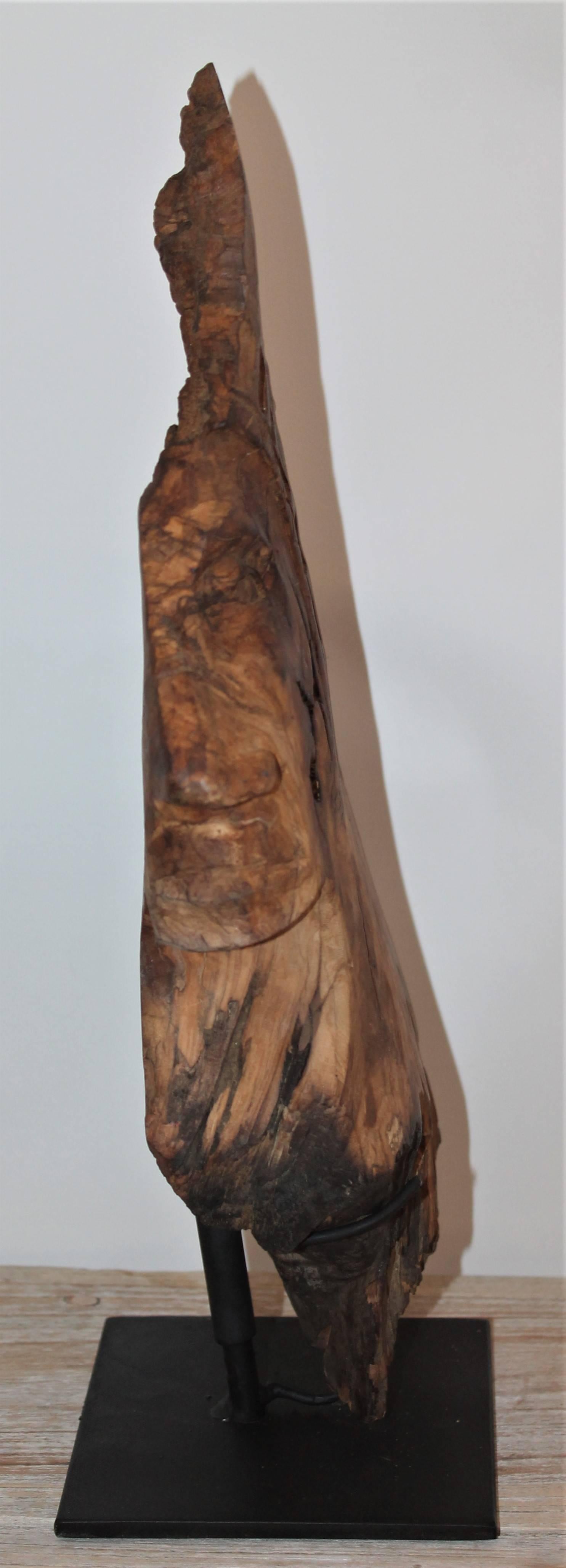Hand-Carved Indian Head of Wood 1
