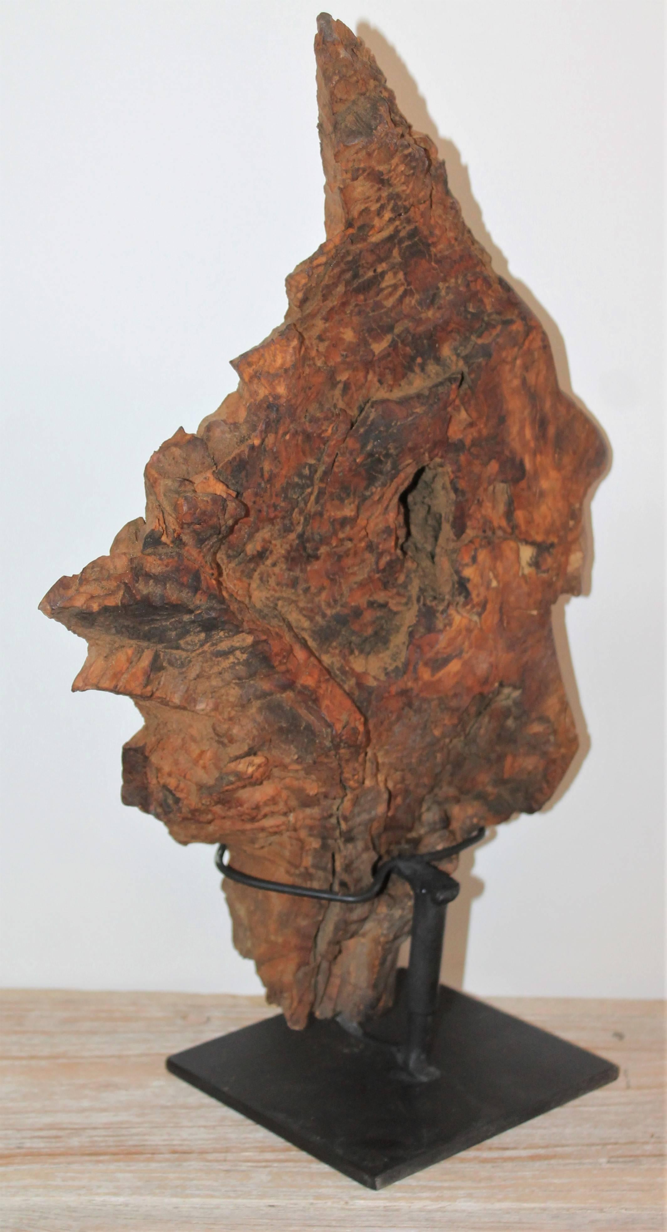 American Hand-Carved Indian Head of Wood