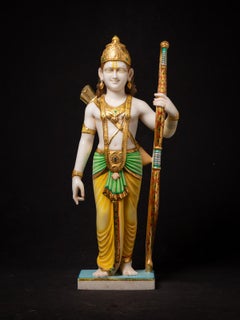 Hand-Carved Indian Marble Rama Statue, Late 20th Century, 83 cm Tall
