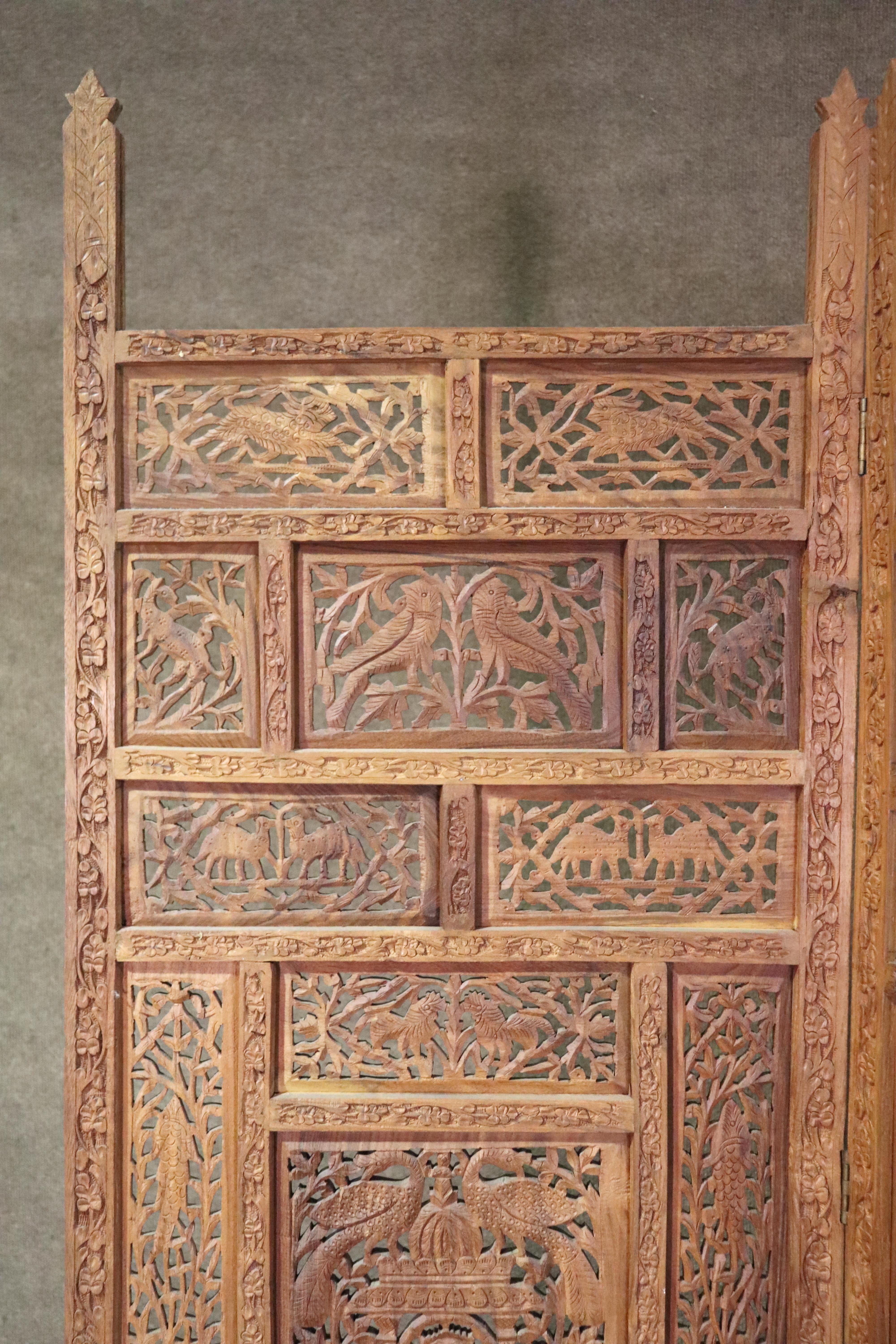 Anglo-Indian Hand Carved Indian Room Divider For Sale