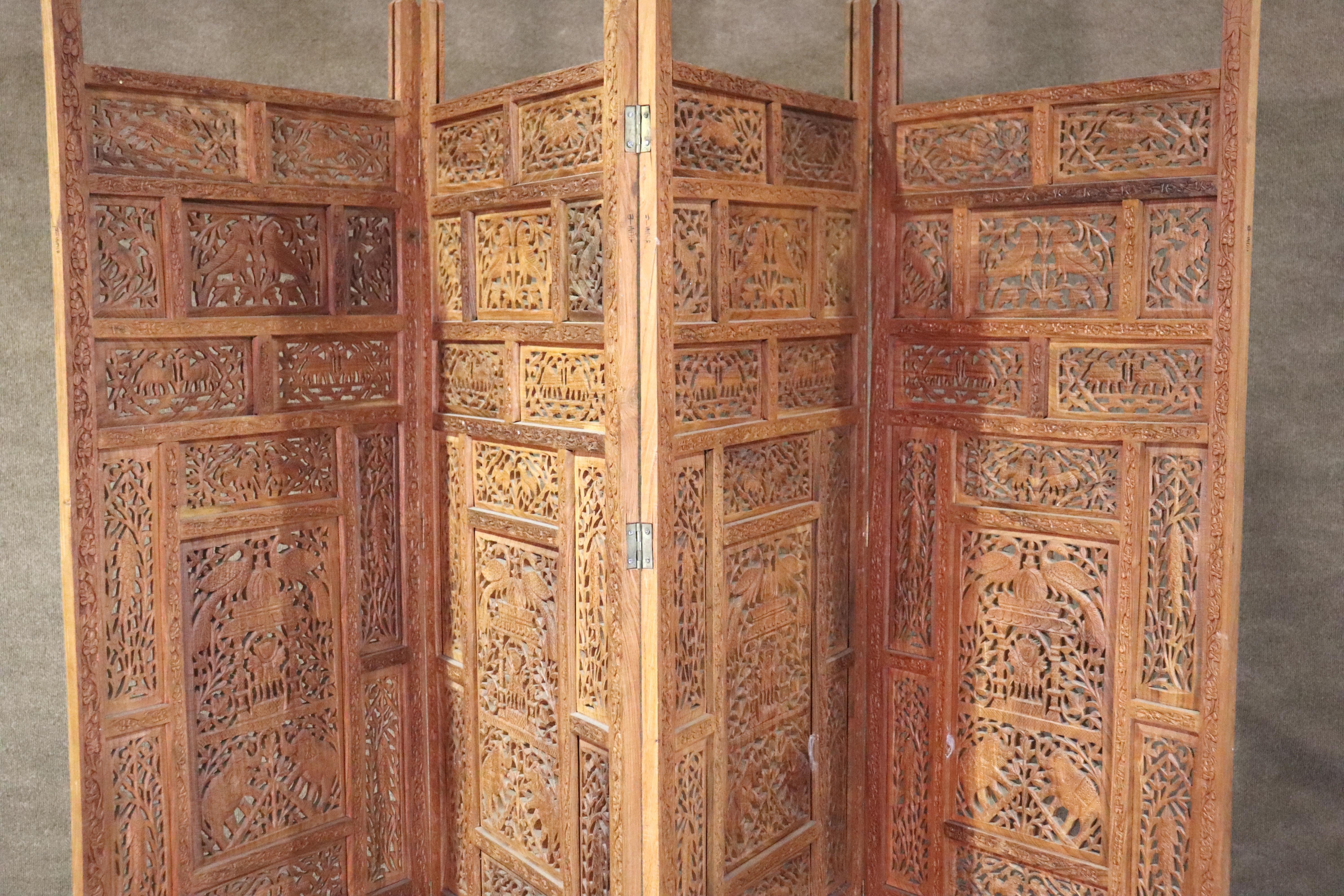 20th Century Hand Carved Indian Room Divider For Sale
