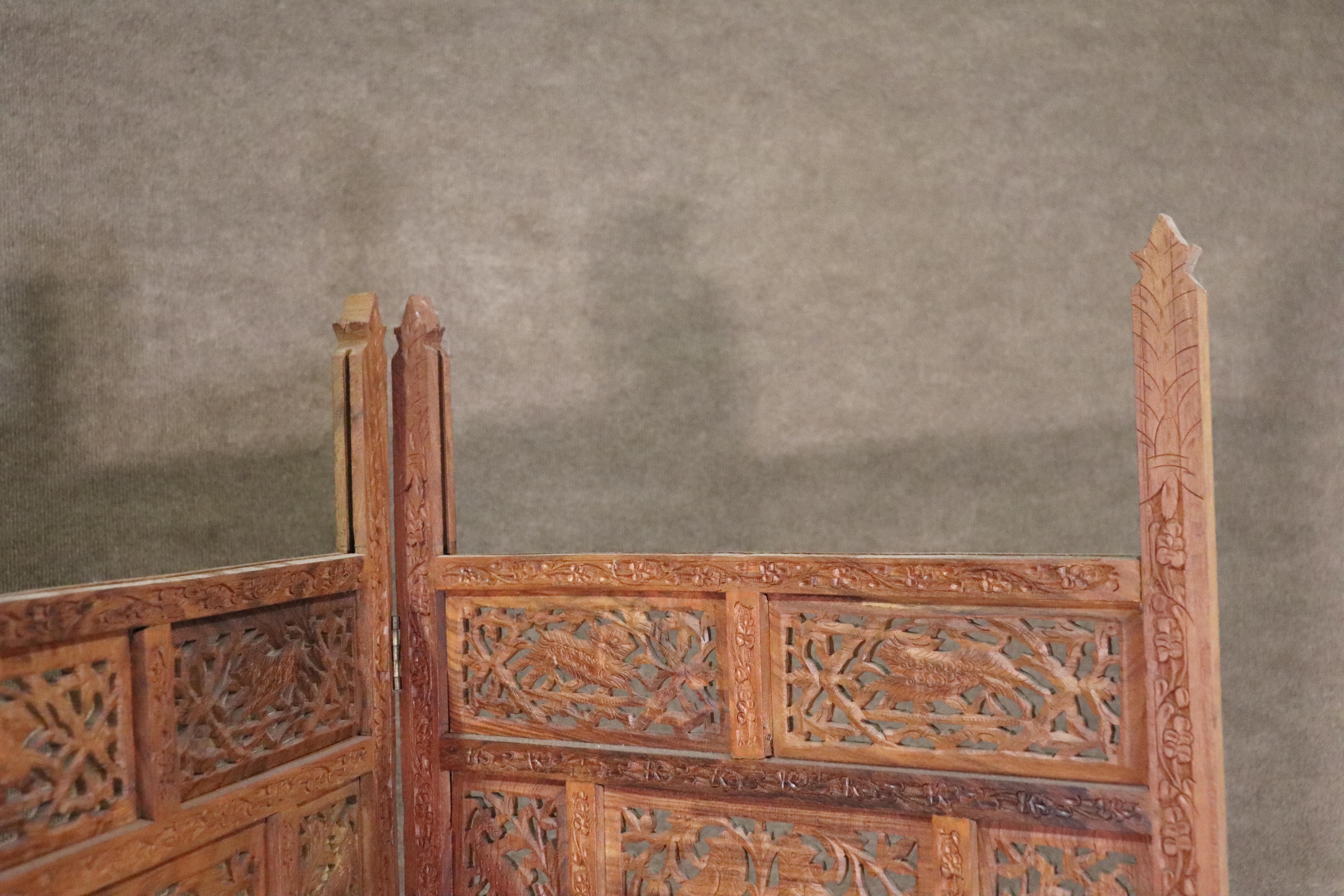 Sandalwood Hand Carved Indian Room Divider For Sale