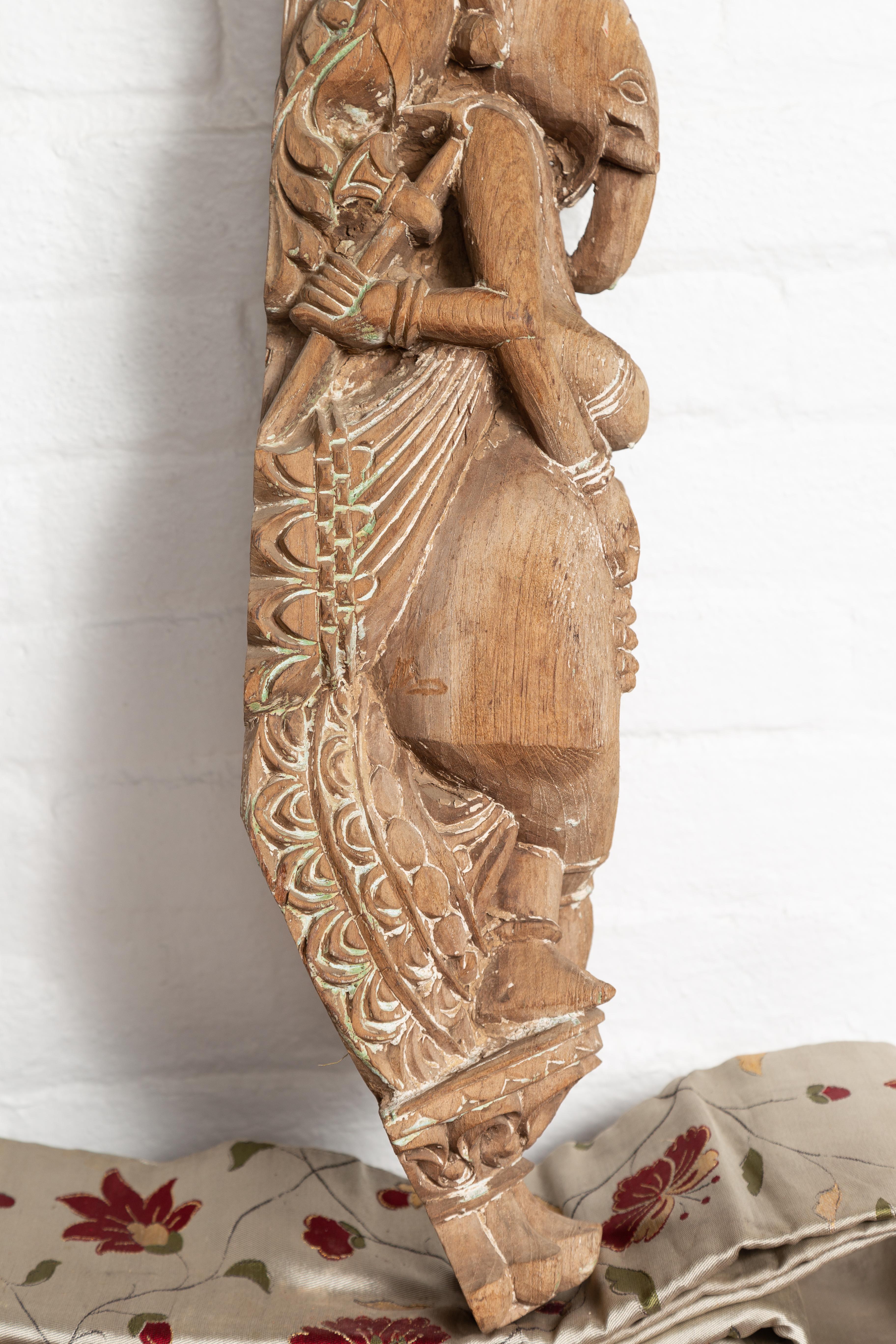 Hand Carved Indian Temple Carving from Gujarat Depicting the Hindu Deity Ganesha 5