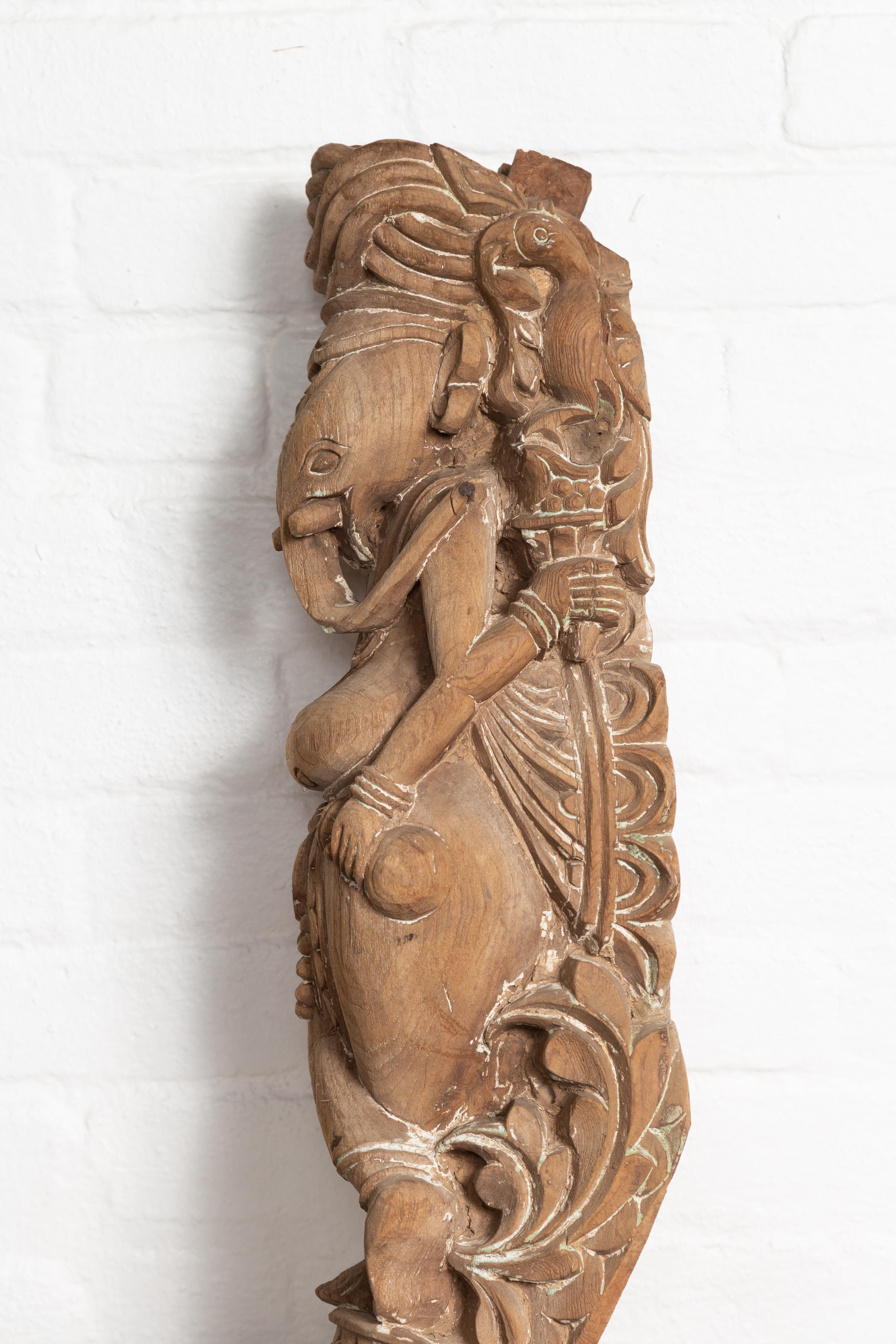 Hand Carved Indian Temple Carving from Gujarat Depicting the Hindu Deity Ganesha 6