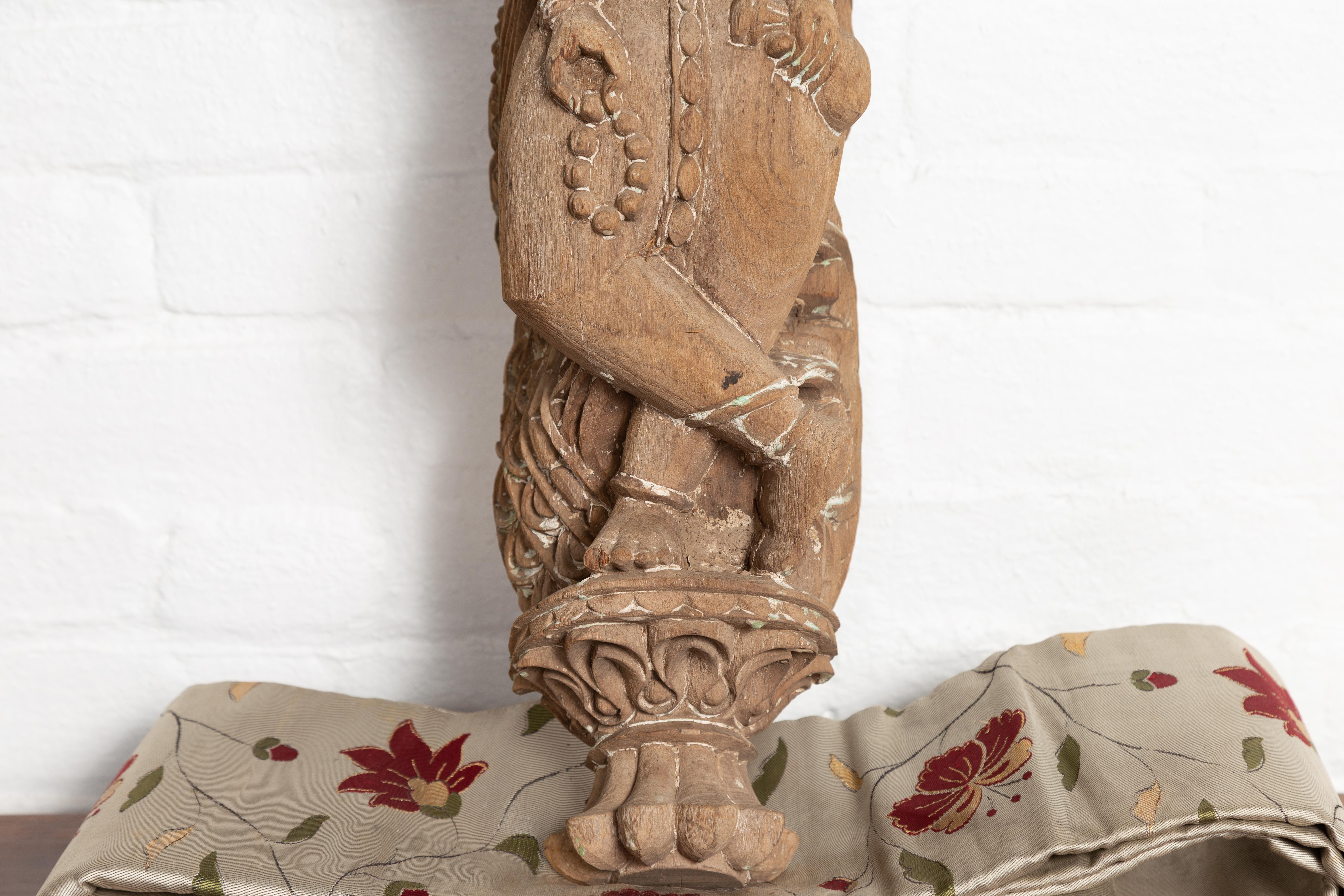 20th Century Hand Carved Indian Temple Carving from Gujarat Depicting the Hindu Deity Ganesha