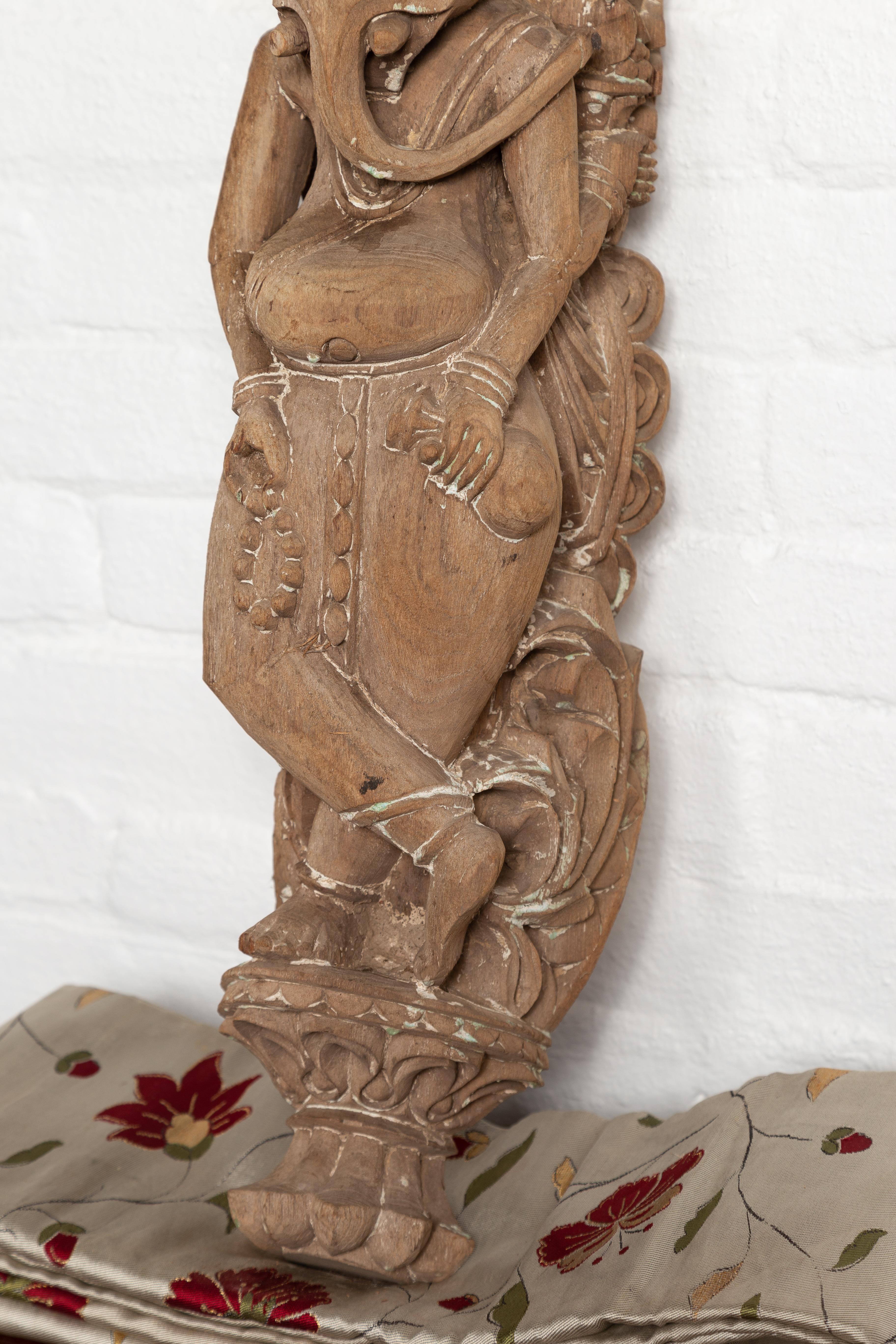 Hand Carved Indian Temple Carving from Gujarat Depicting the Hindu Deity Ganesha 3