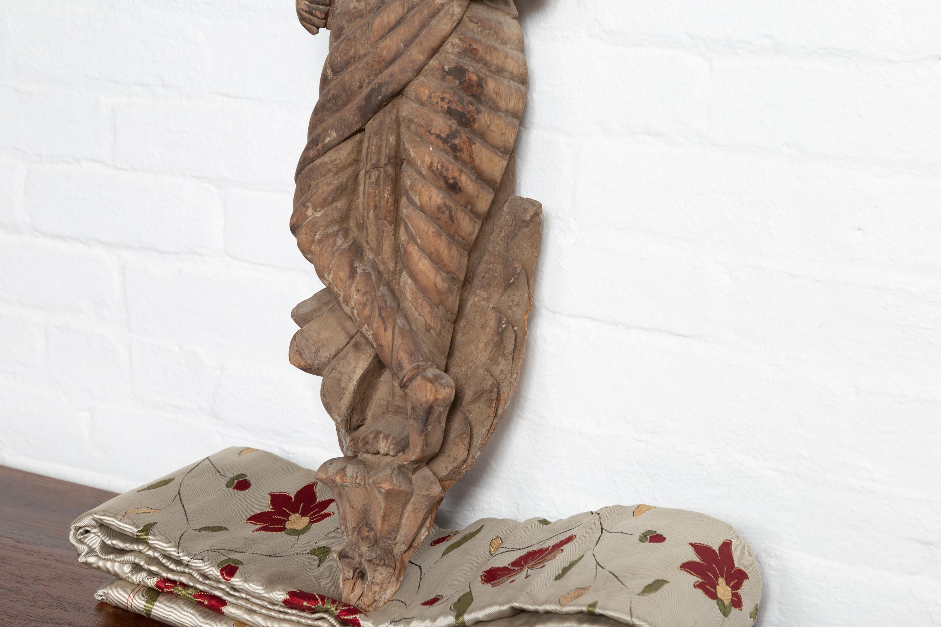 Hand Carved Indian Temple Carving Statue from Gujarat Depicting a Hindu Deity For Sale 1