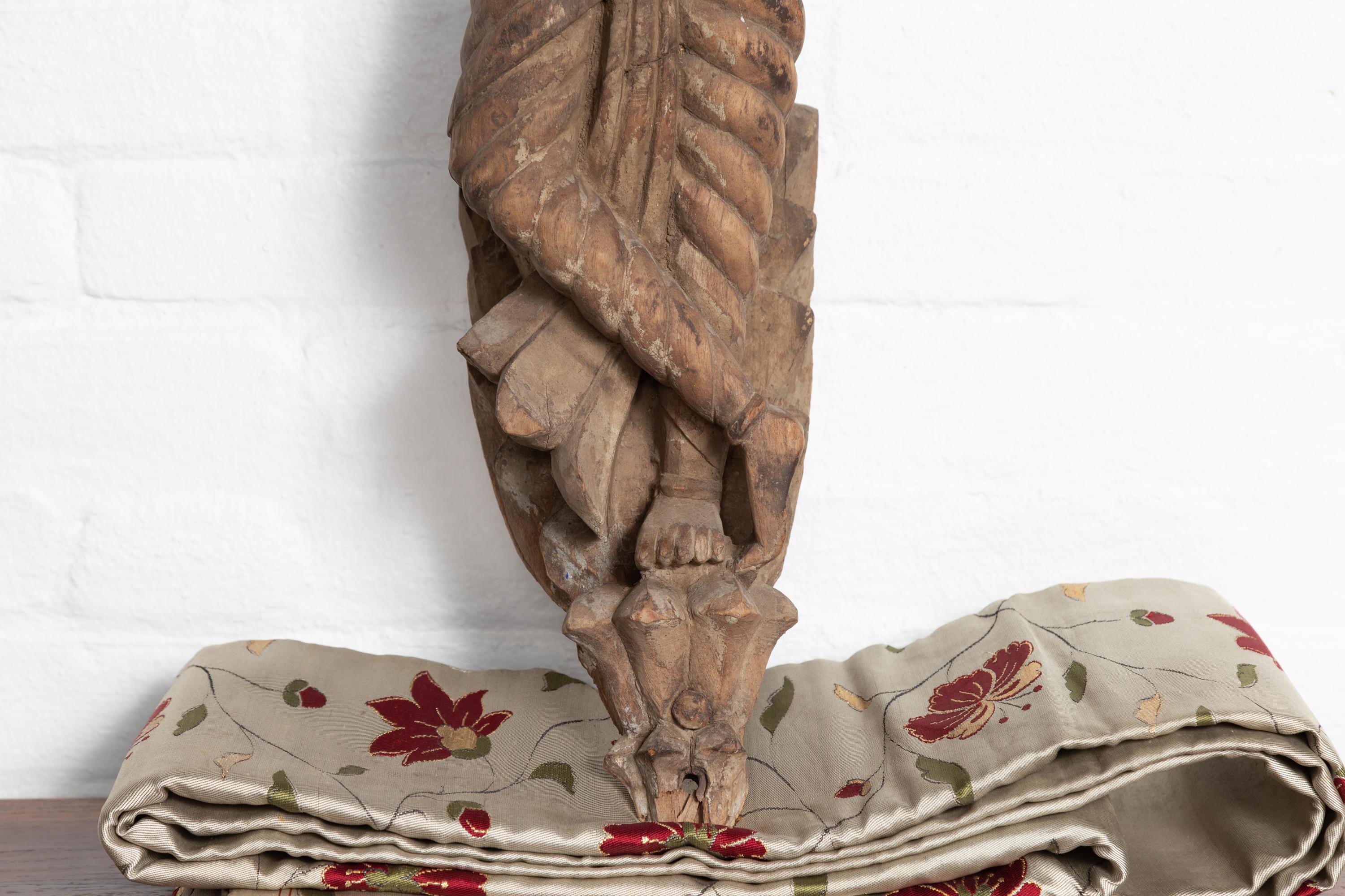 Hand-Carved Hand Carved Indian Temple Carving Statue from Gujarat Depicting a Hindu Deity For Sale