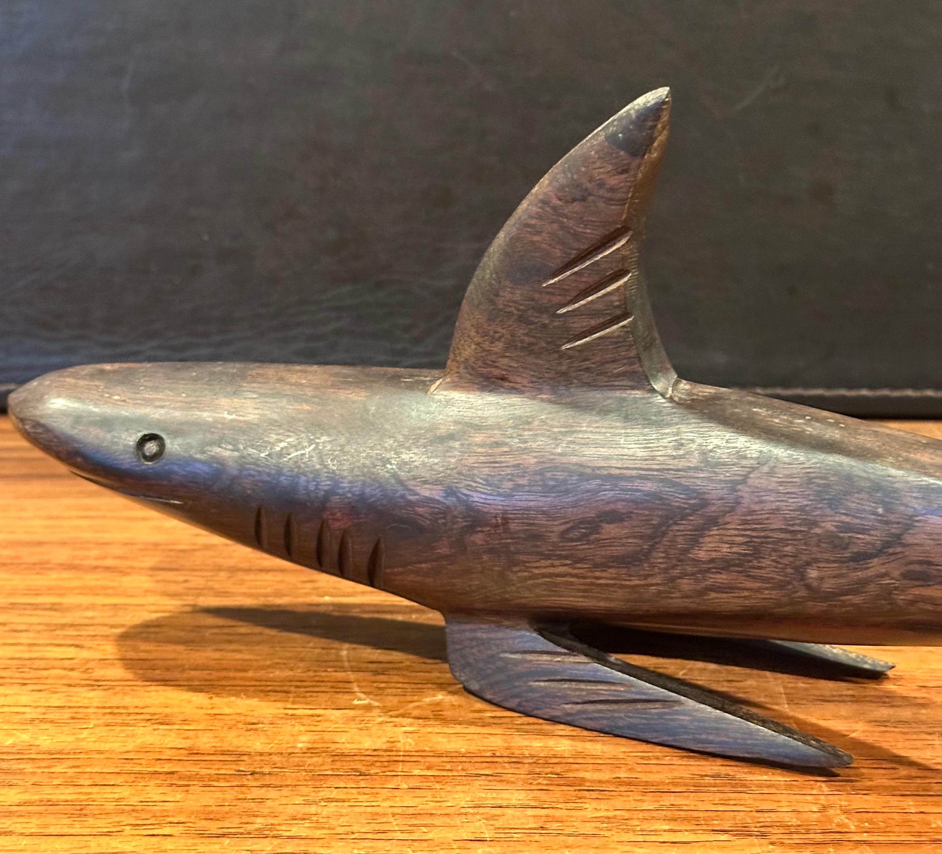 Hand Carved Ironwood Shark Sculpture 2