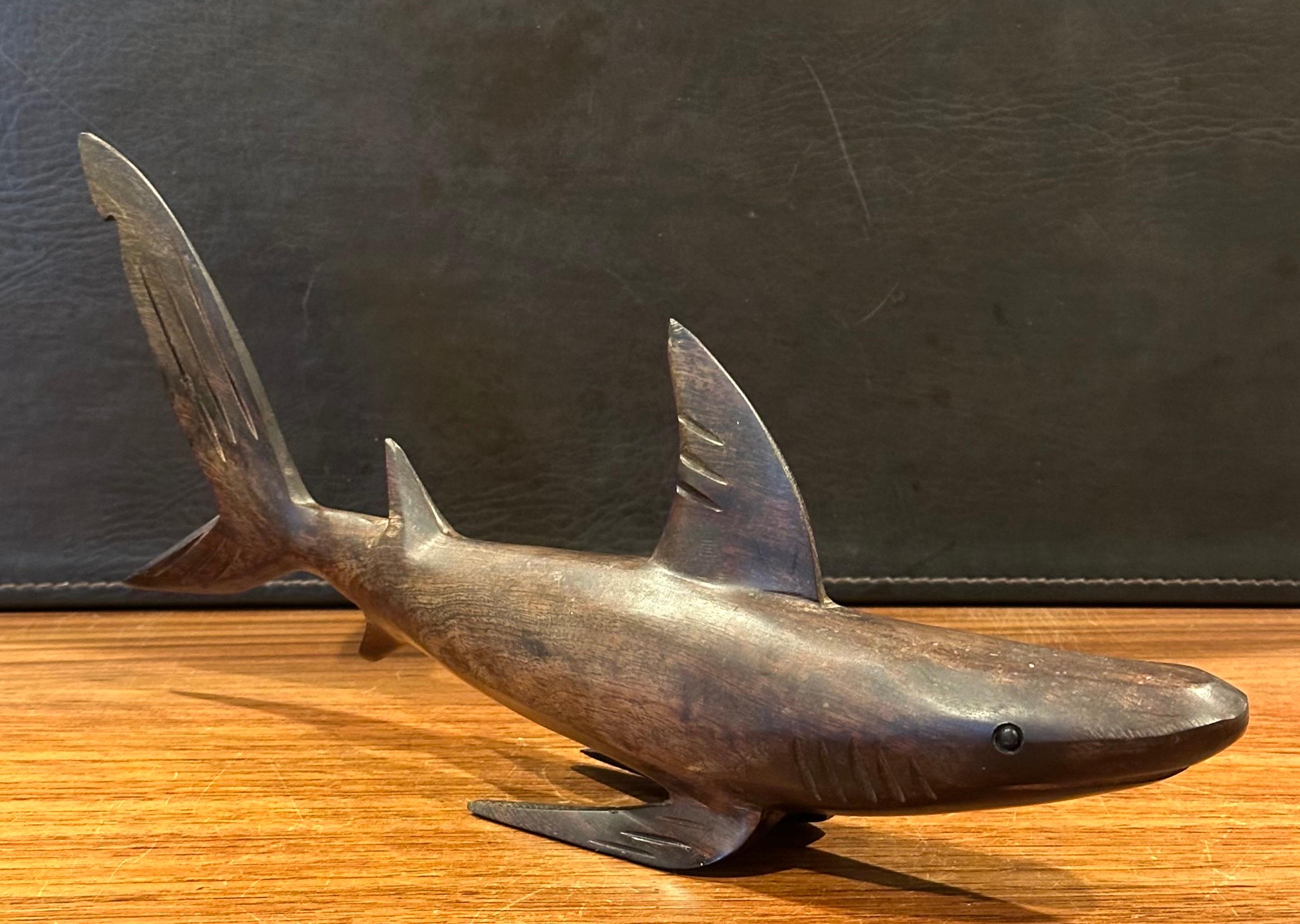Hand Carved Ironwood Shark Sculpture 3