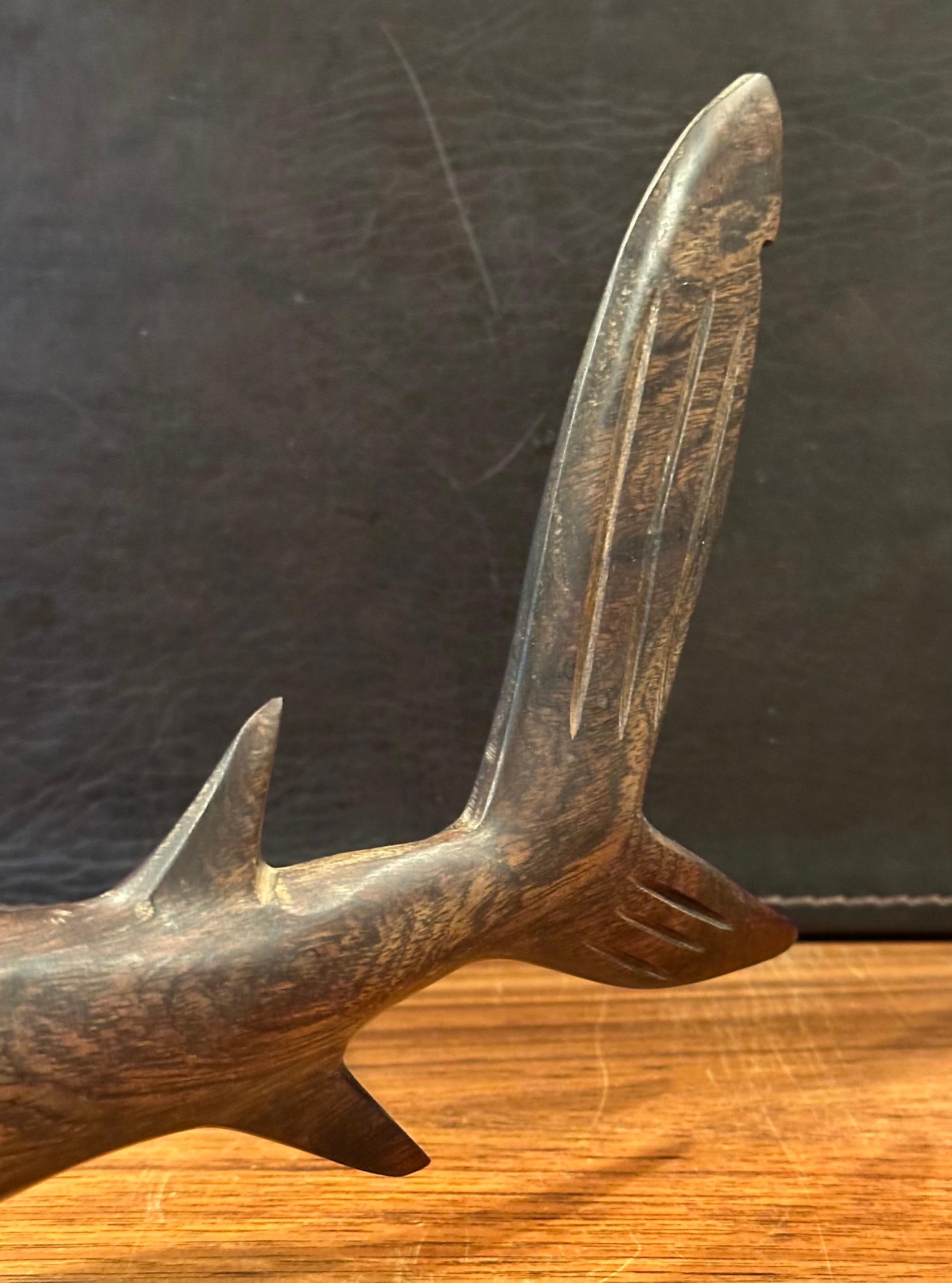 Hand Carved Ironwood Shark Sculpture 1