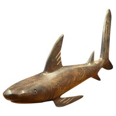 Hand Carved Ironwood Shark Sculpture