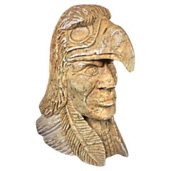 Hand-Carved Iroquois Indian Sculpture by Sagowis - Authentic Canadian Art - 2Y87