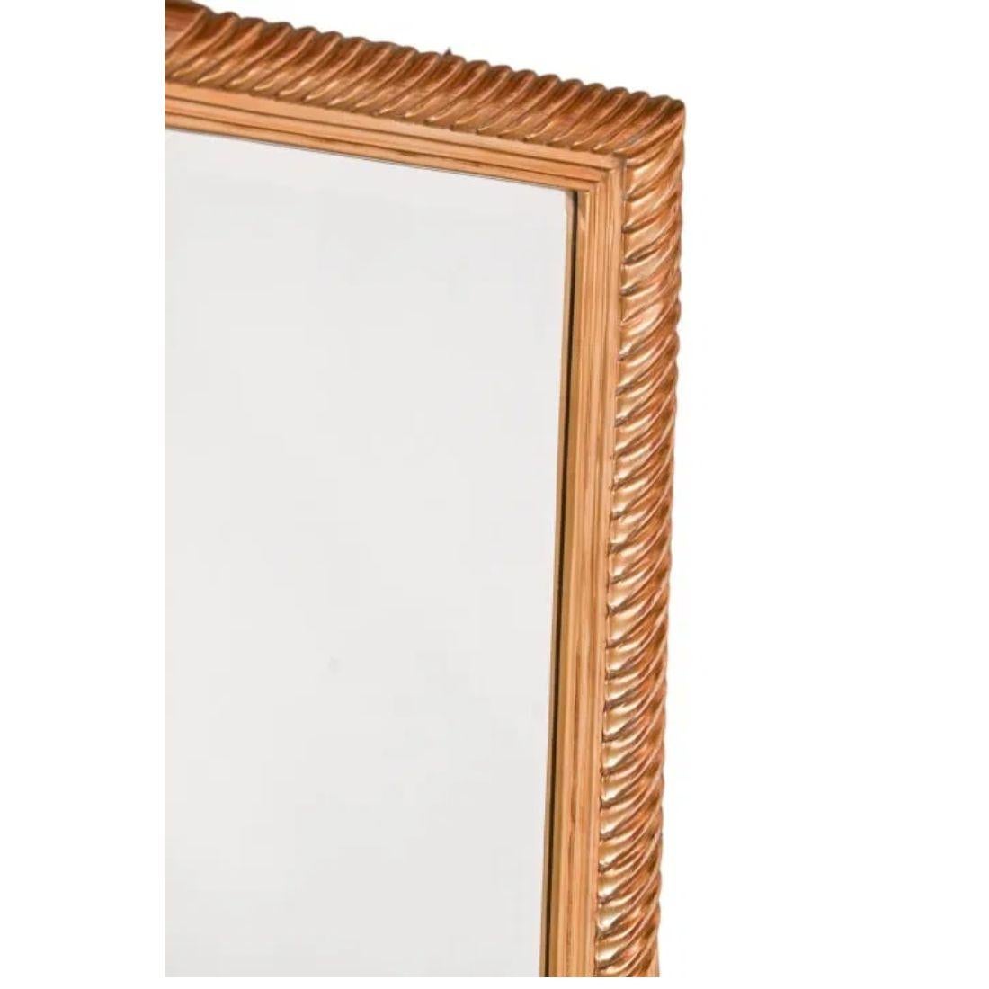 Miroir biseauté en corde dorée, sculpté à la main en Italie Bon état - En vente à Locust Valley, NY