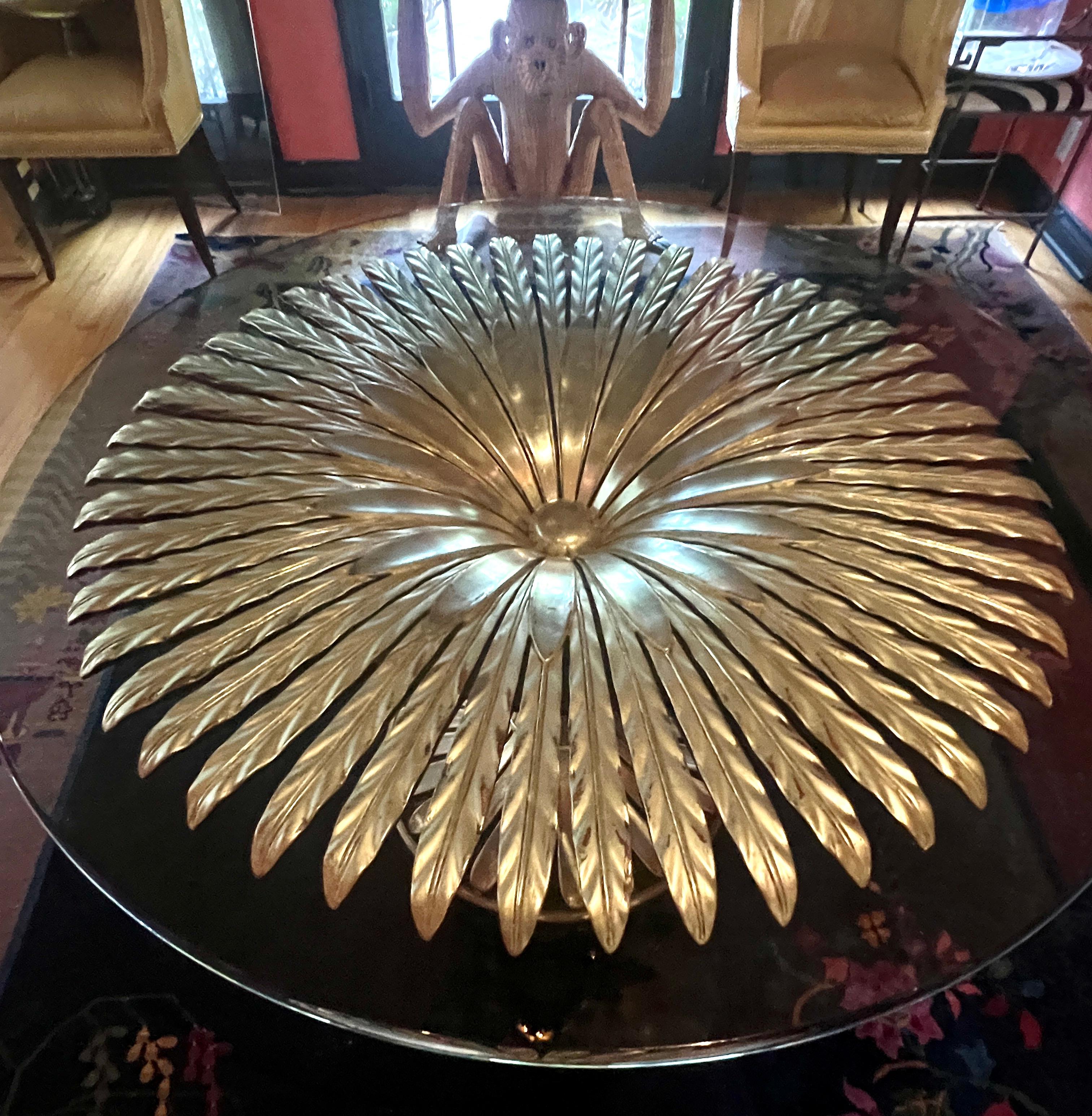 Tavolo da pranzo o da centro in legno dorato italiano intagliato a mano da Pier Luigi Colli in vendita 6