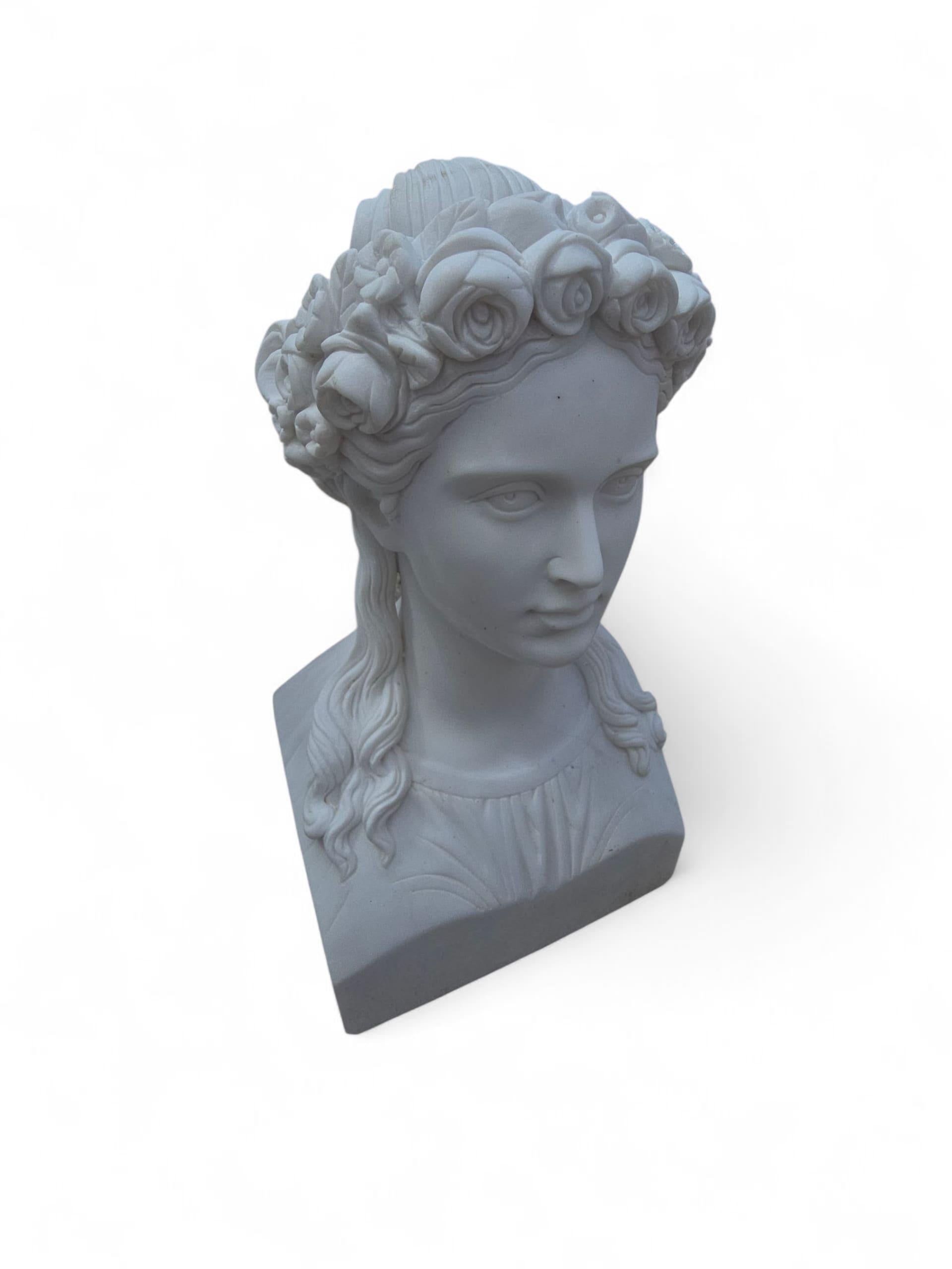 Hand-Carved Italian Marble Bust of a Greek Woman, 20th Century For Sale 6