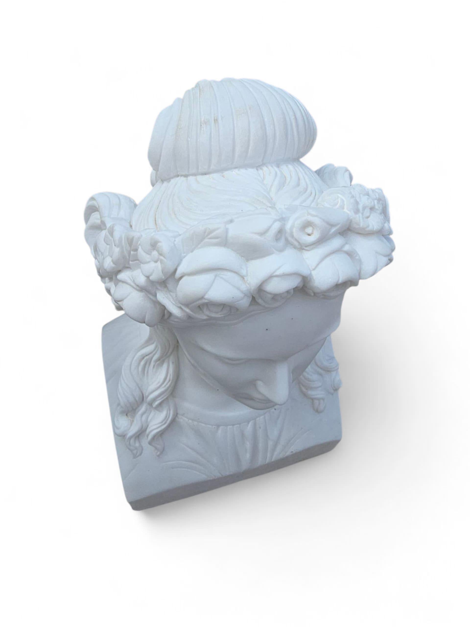 Hand-Carved Italian Marble Bust of a Greek Woman, 20th Century For Sale 7