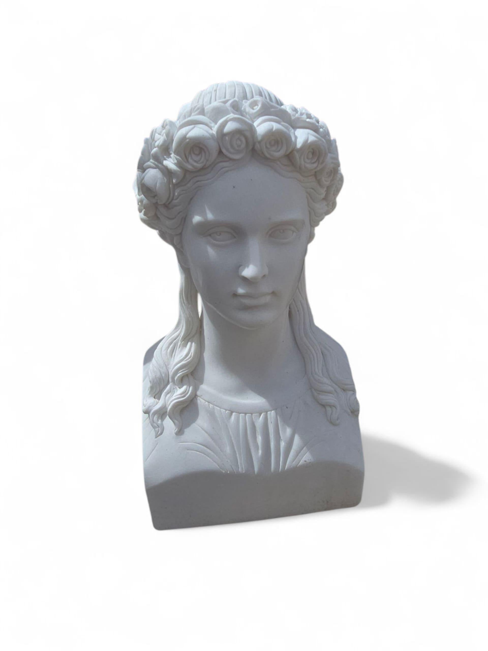 Hand-Carved Italian Marble Bust of a Greek Woman, 20th Century For Sale 5