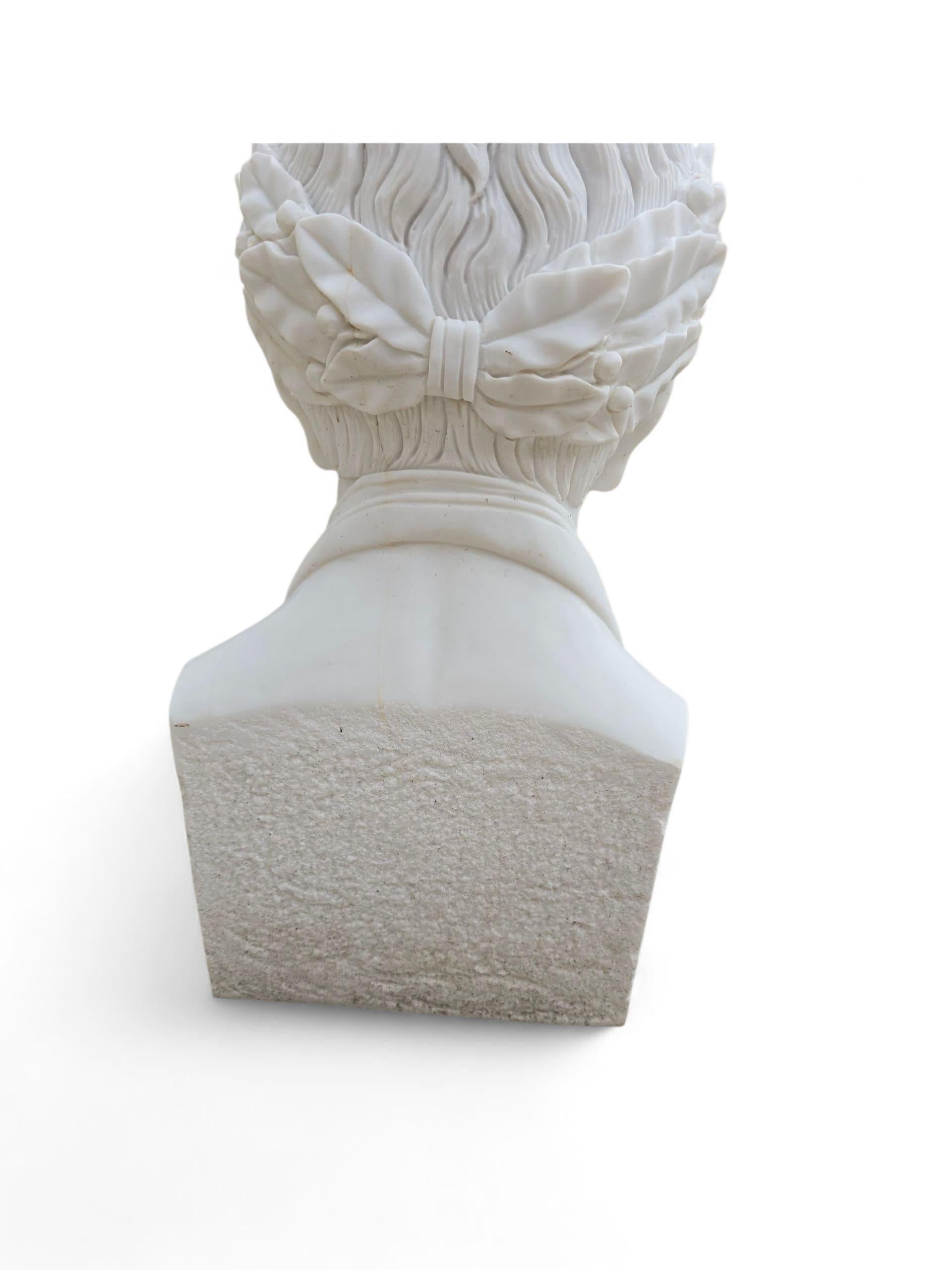 Hand-Carved Italian Marble Bust of Napoleon Bonaparte, 20th Century For Sale 3