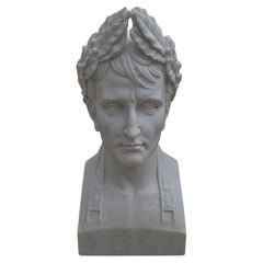 Busto de Napoleón Bonaparte tallado a mano en mármol italiano, Siglo XX